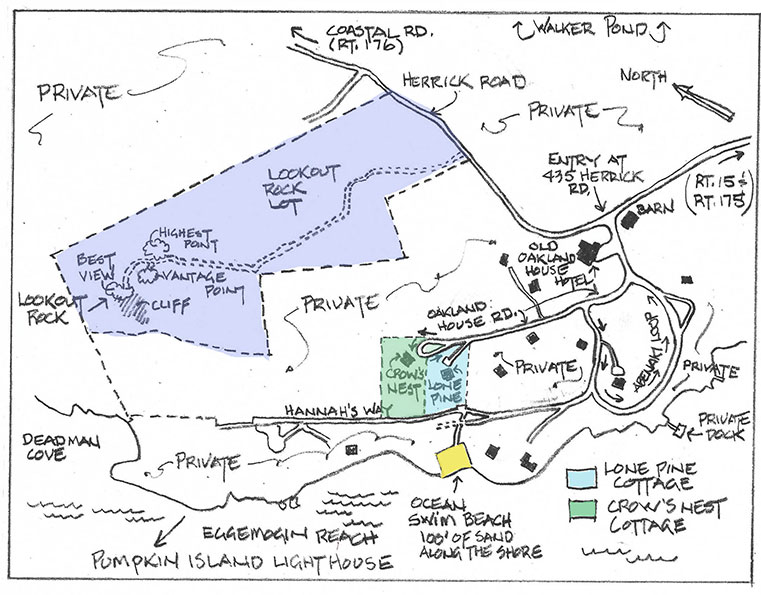 Map to Rustic Maine Cottages