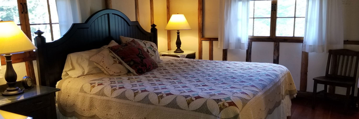 Bedroom in one of the rental cottages