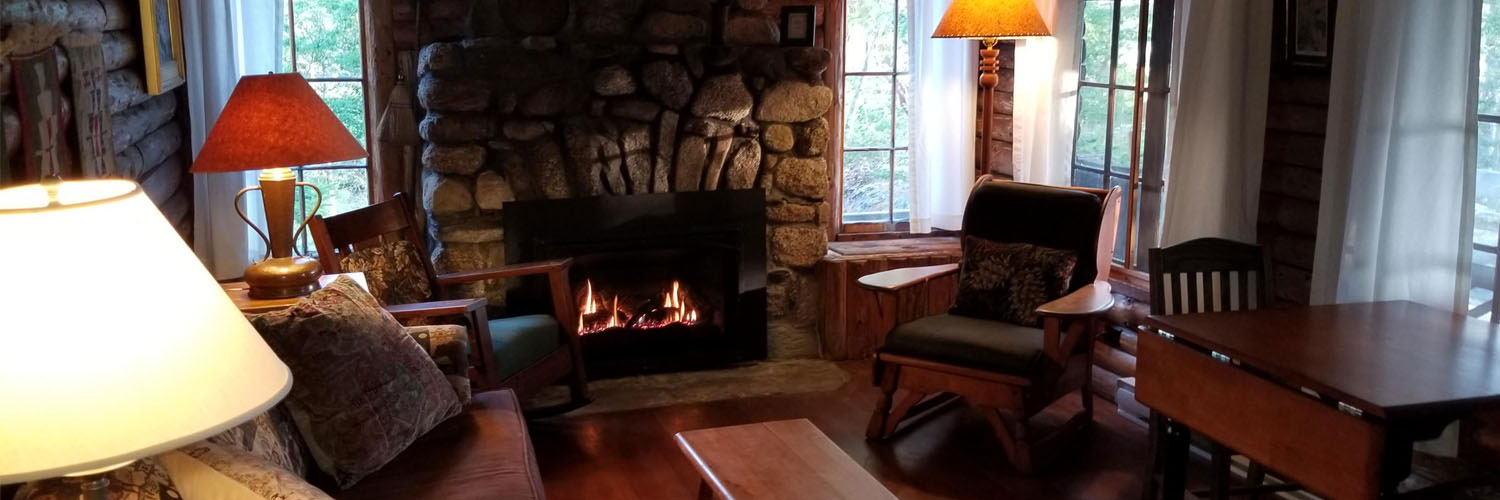 Living room inside the cottage